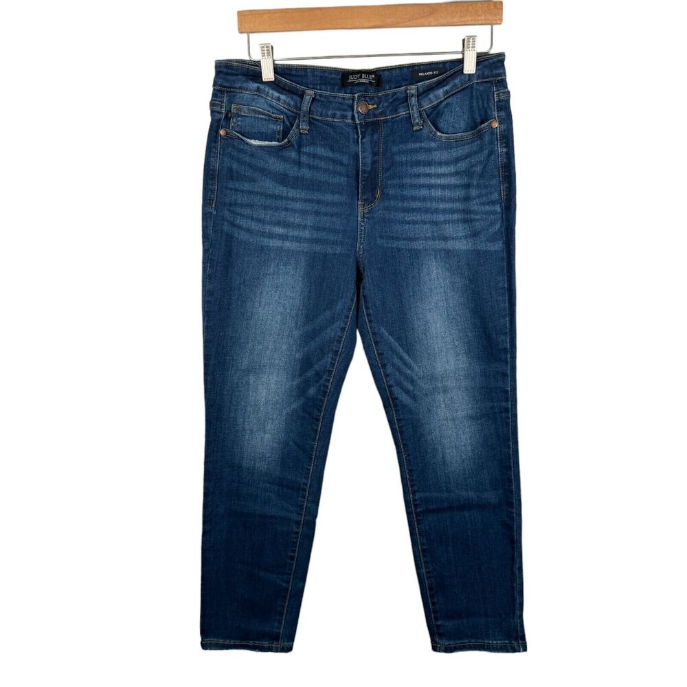 Judy Blue Relaxed Fit Jeans Size 31 Distressed Denim Mid Rise Stretch JB82102 DK